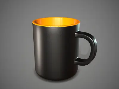 Coffee Mug Glass Colored Low-poly 3D model
