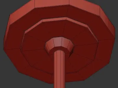 MID-CENTURY six light chandelier in brass with globes 3D model