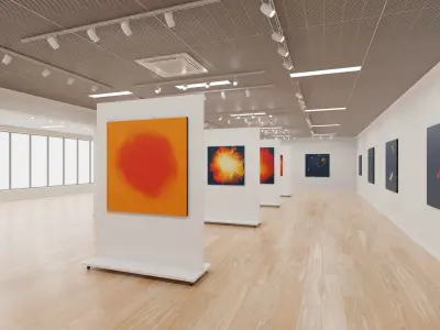 Art Museum Gallery Interior 14 Low-poly 3D model