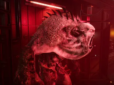 Sci-Fi Monster Scull Low-poly 3D model