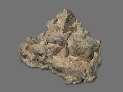 Rock Set pile of rocks Low-poly 3D model