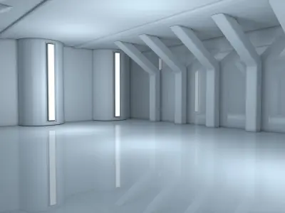 Sci Fi Room Low-poly 3D model 17