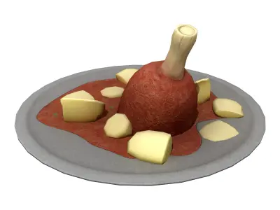 Food Tray Low-poly 3D model