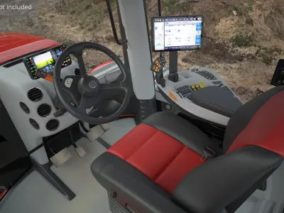  Tracked Agricultural Tractor Red Dirty 