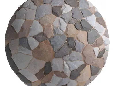 Ston Wall Material 3- By 3 color Pbr By Sbsar 4k Texture