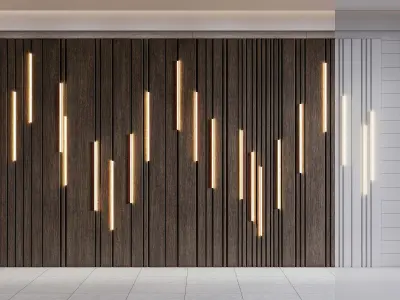 Wall decorative panel light Dynamic model Pre-Inst lighting 3D model