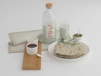 Milk and Cakes 3D model