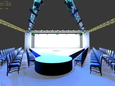 Stage party concert fashion catwalk T station  43 3D model