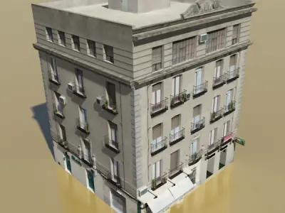 Photorealistic Low Poly Building Low-poly 3D model