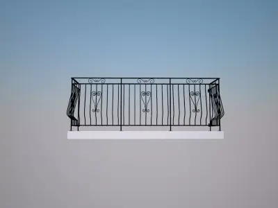 Art iron balcony NN1- 3D model architectural  3D model