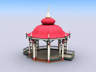Park Gazebo Low-poly 3D model