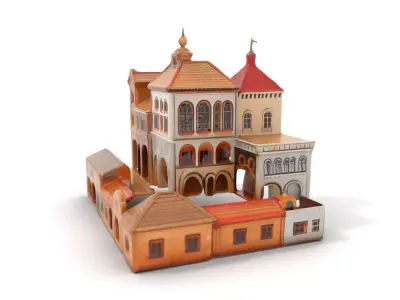Historical City Buildings model pack Low-poly 3D model