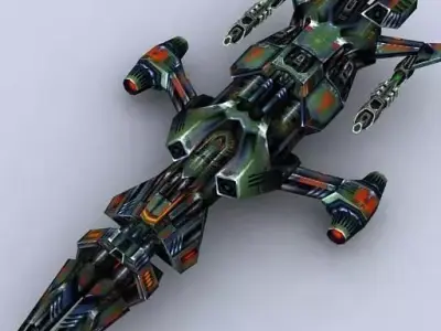 3DRT - Sci-Fi Fighters Fleet - Fighter 10 Low-poly 3D model