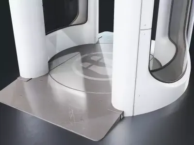 Futuristic Glass Security Scanner Booth Low-poly 3D model