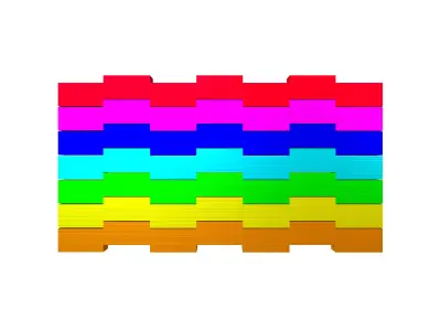 Stylish Rainbow Symbol V1 002 Low-poly 3D model