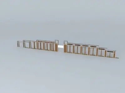 front elevation small building 3D model