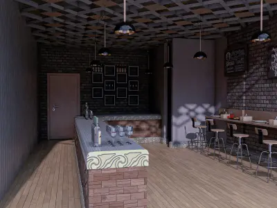 Classic fast food restaurant 3D model