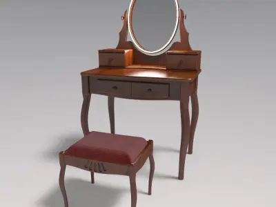 Dressing table with Led lighting and with a chair   3D model