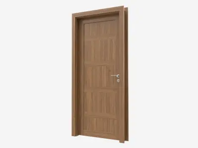 Modern Wooden Interior Door with Furniture 008 3D model