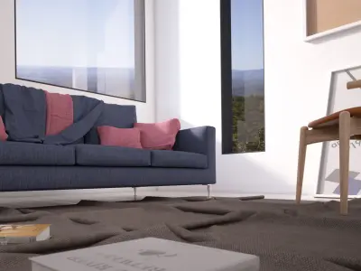 High Poly Folded Floor Carpet 3D model