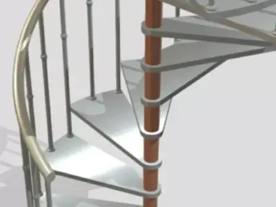 spiral-stair-11-thread-55-inch-diameter- spiral stair design 3D model