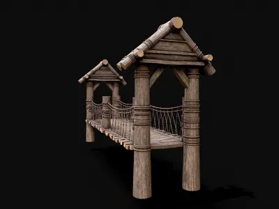 Modular Viking Bridge 2 Low-poly 3D model