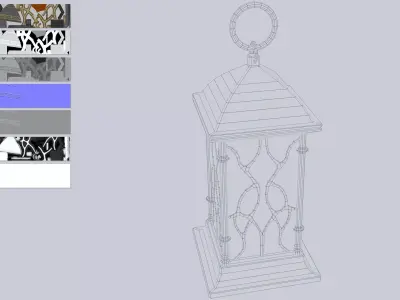 Fantasy lamp Low-poly 3D model