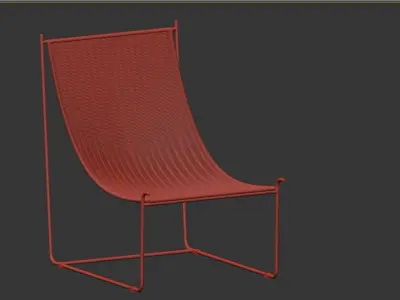 chair arm rattan 3D model