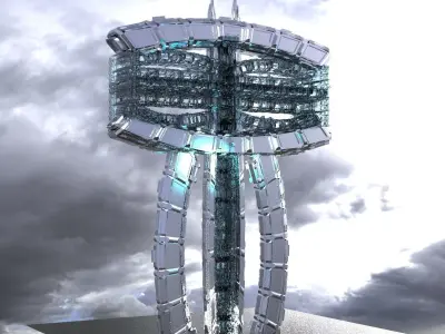 Cyberpunk Elite Tower spire 3D model
