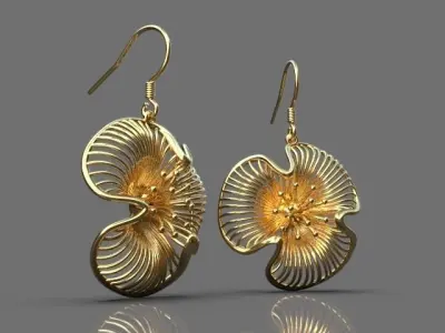 Flower earrings 3D print model