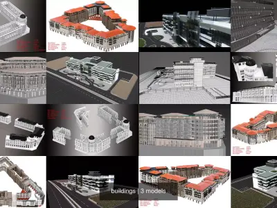 buildings 3D Model Pack buy