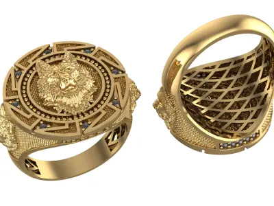 Wolf Ring Unisex 3D print model
