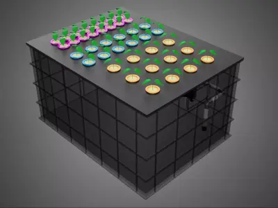 AUTOMATIC AEROPONIC CLONE STATION PLANT SPRAY CLONING CLONER KIT 3D model