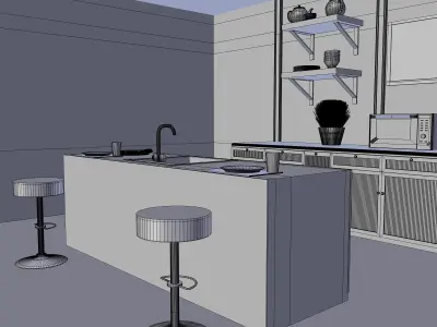 Kitchen design - design 3D model