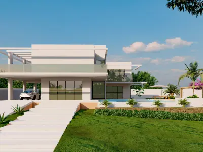 Archviz - Modern White House 01 3D model