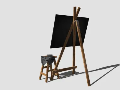 Blackboard easel with 3D model