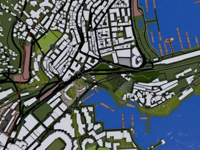 Monoco City of France Low-poly 3D model