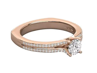 Women Light Weight Solitare Diamond Wedding Ring   30 3D print model