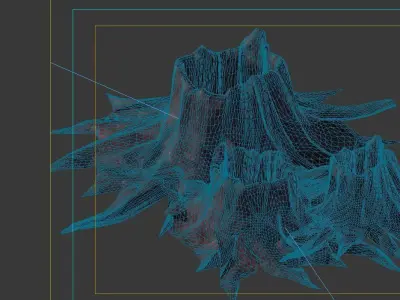 Game model - volcanic tree - shaped magma mouth 02 3D model