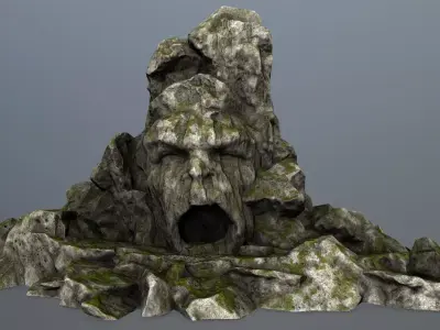 rock gate Low-poly 3D model