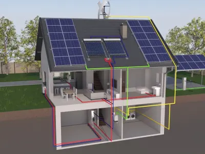 Home Solar Energy System 3D model