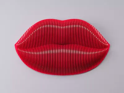 Parametric Lips Wall Decor 2 3D model 3D model
