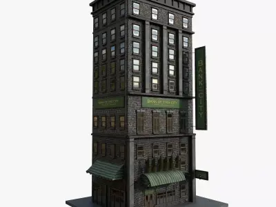 9-10 Old New york buildings Bank 1930 3D model