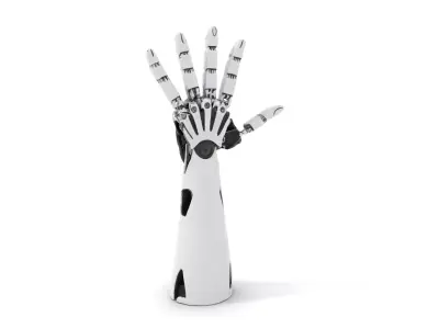 Futuristic Robotic Hand Model Pack with Articulated Joints Low-poly 3D model