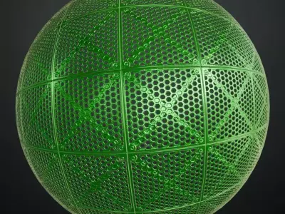Green Metal Grill Transparent PBR Seamless Texture