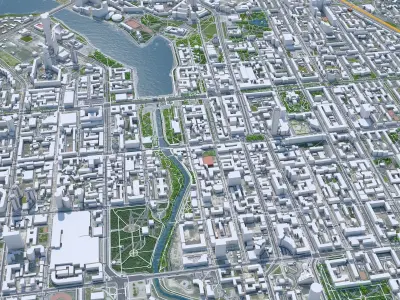 Yekaterinburg Downtown Russia Low-poly 3D model