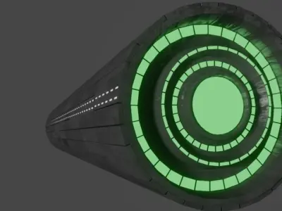 Cigar-UFO futuristic device flying in sky 3D model