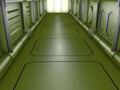 scifi corridor 3D model