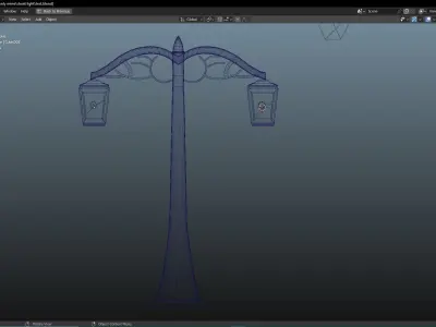 Old Street Lamp Low-poly 3D model