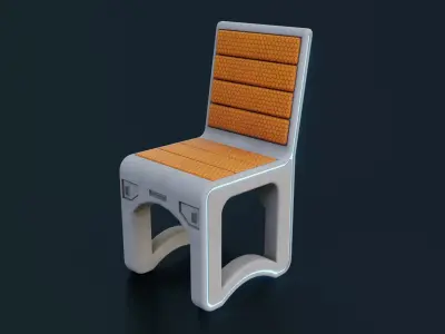 Sci-Fi Chair Low-poly 3D model
